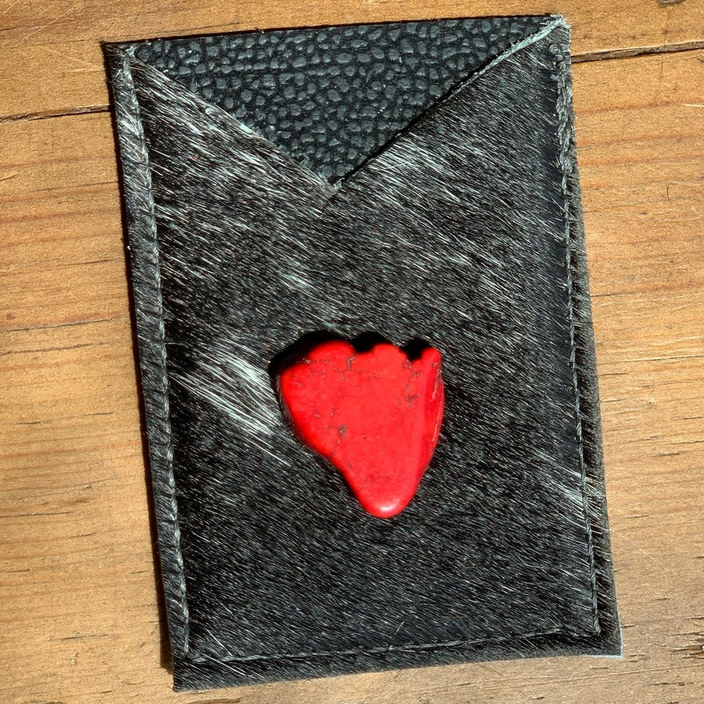 Cowhide Cellphone Card Caddy - Picture 7 of 8